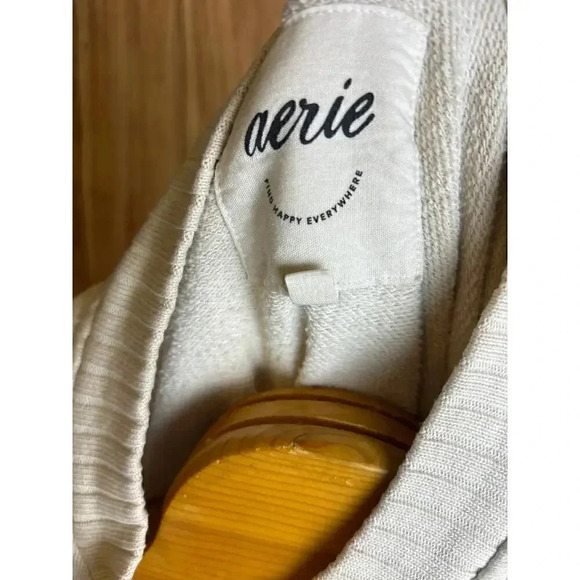 Aerie Oversized Sweathshirt Oatmeal Cream Size M READ - Picture 5 of 7